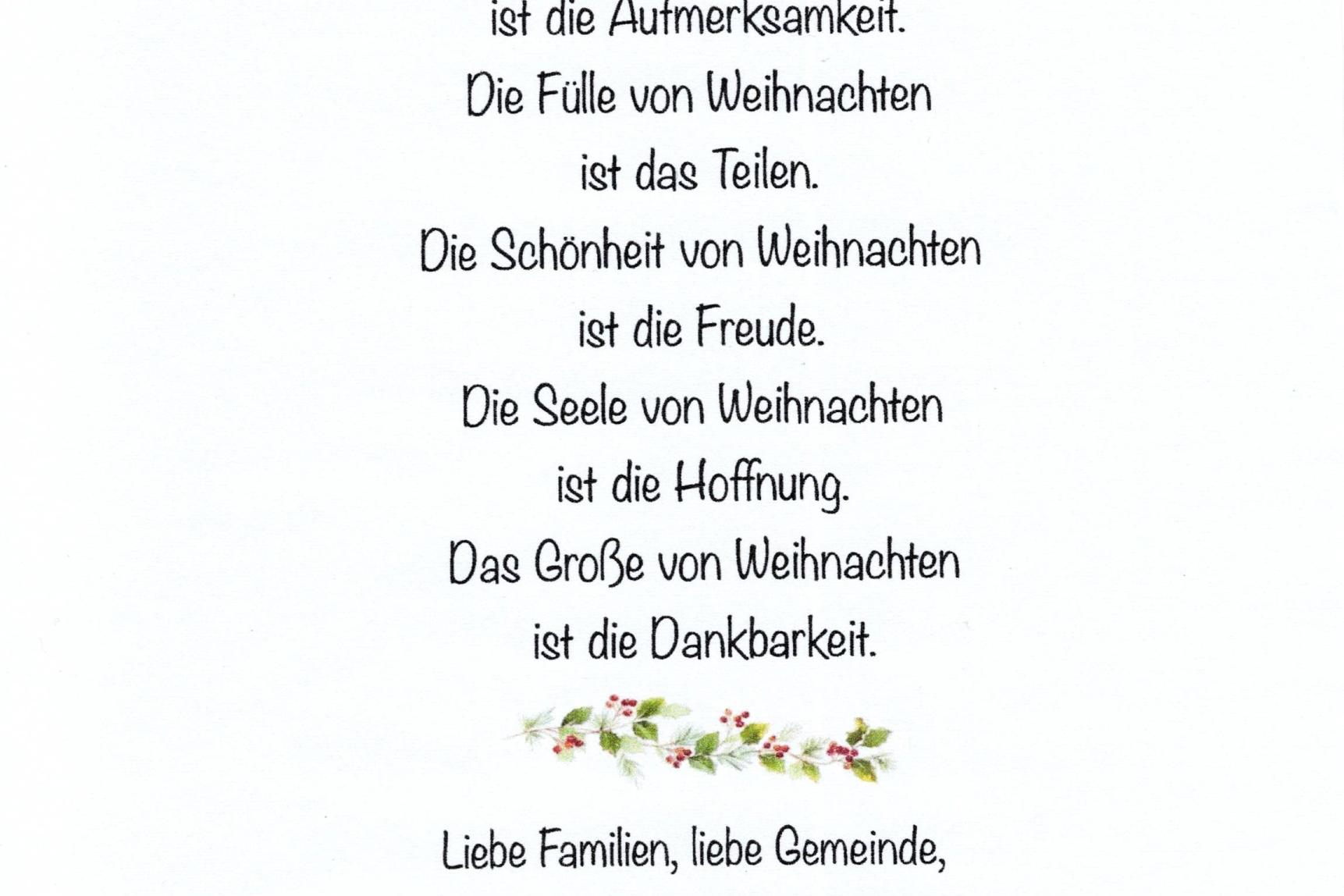 Weihnachtsbrief der Kita St. Jakobus Burgwindheim